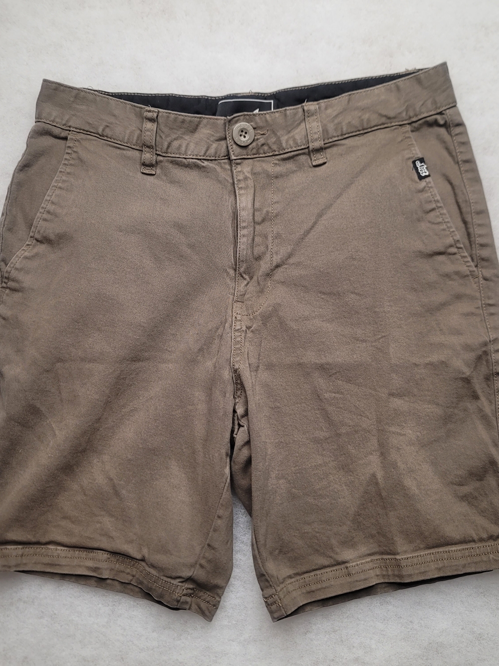 Lost Olive-Taupe Flat Front Chino Shorts Men's Size 30
